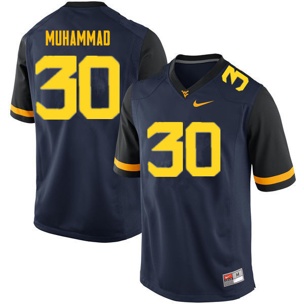 Men #30 Naim Muhammad West Virginia Mountaineers College Football Jerseys Sale-Navy - Click Image to Close